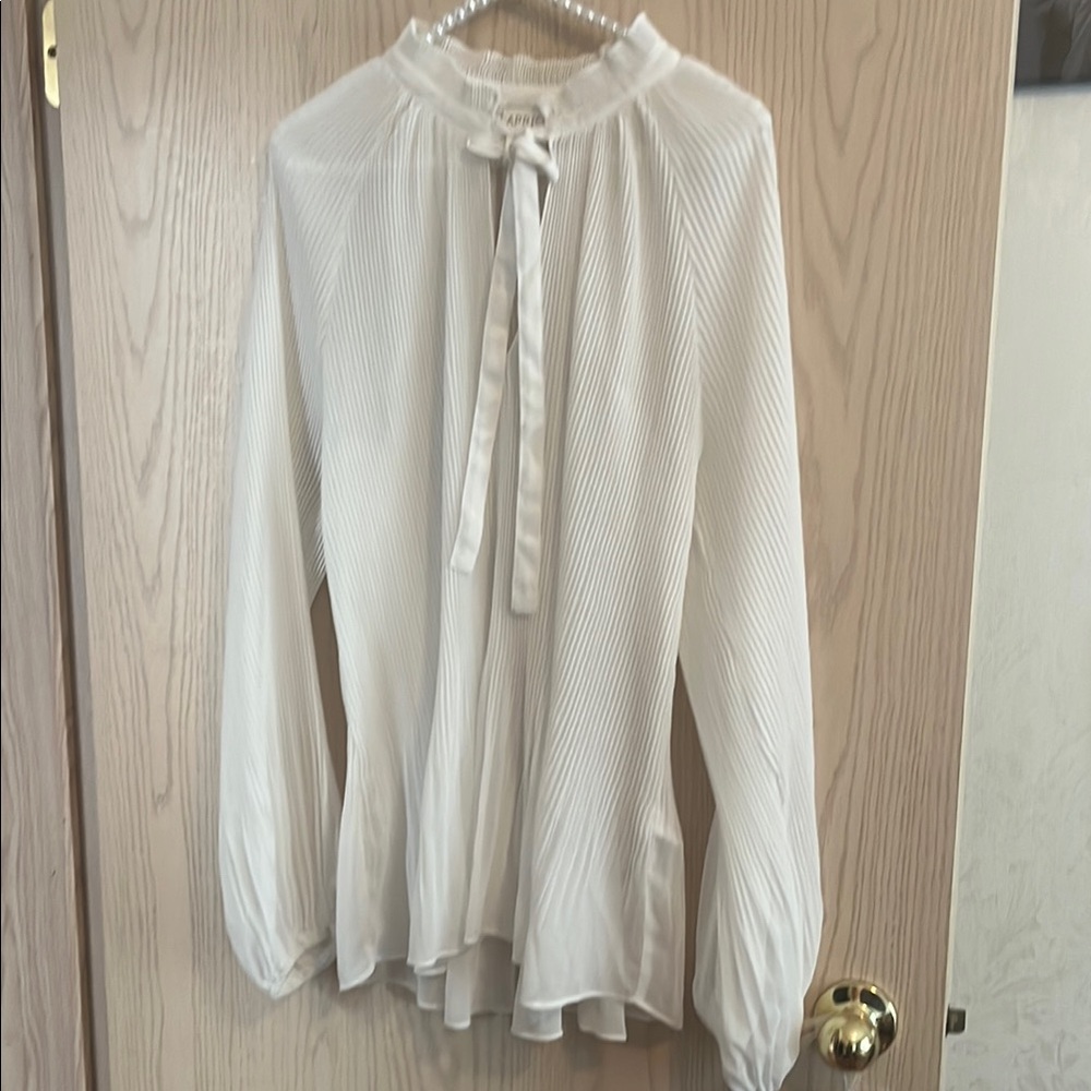 Elegant White Pleated Blouse